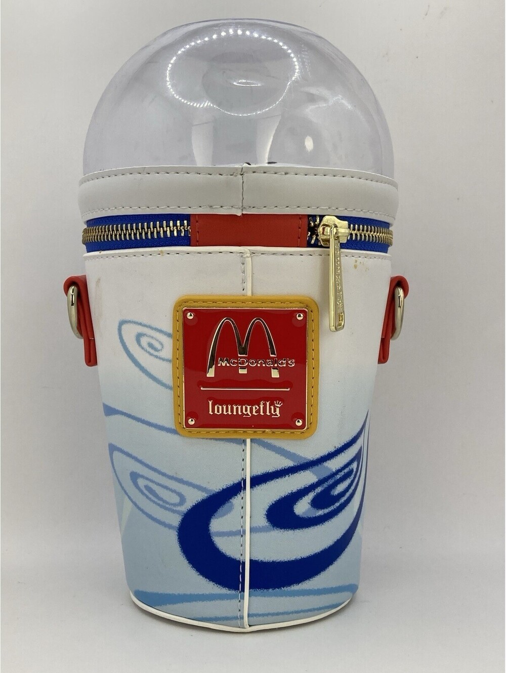 Loungefly McDonald's McFlurry Crossbody Bag Cup Dome Purse Cookies & Cream White
